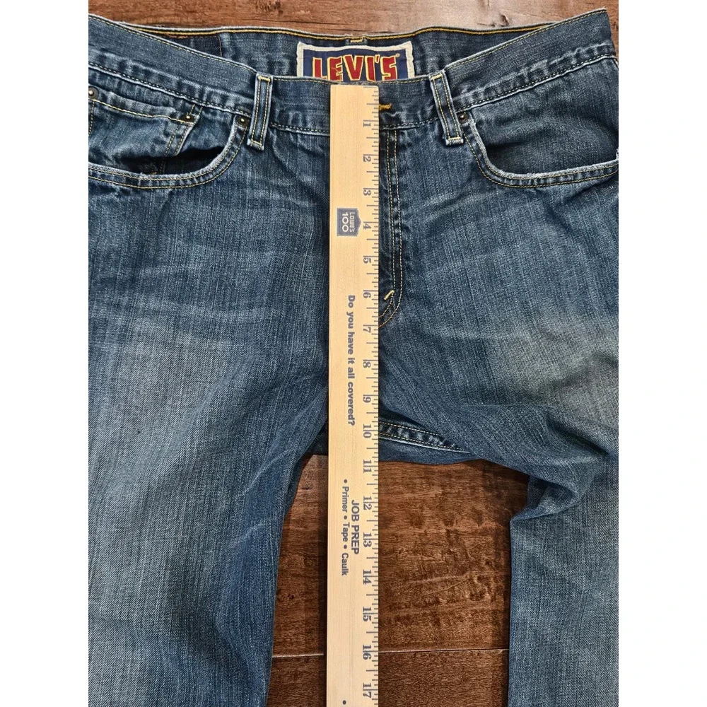 Y2K‎ Distressed Levis 527 Low Boot Cut Blue Denim Western Jeans 33x30 Med Wash
